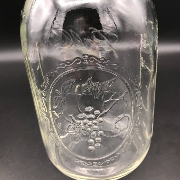 Ball Wide Mouth Glass Mason Jar 800ml/27oz No Lid 6 3/4" Fruit Design Mason Jar - Picture 4 of 11